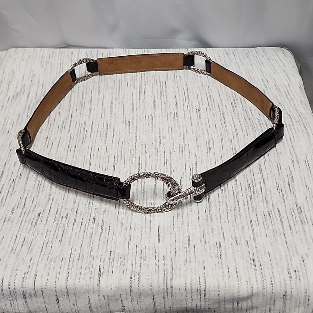 Brighton SHETLAND Leather Belt Size 38 Stretch Belt